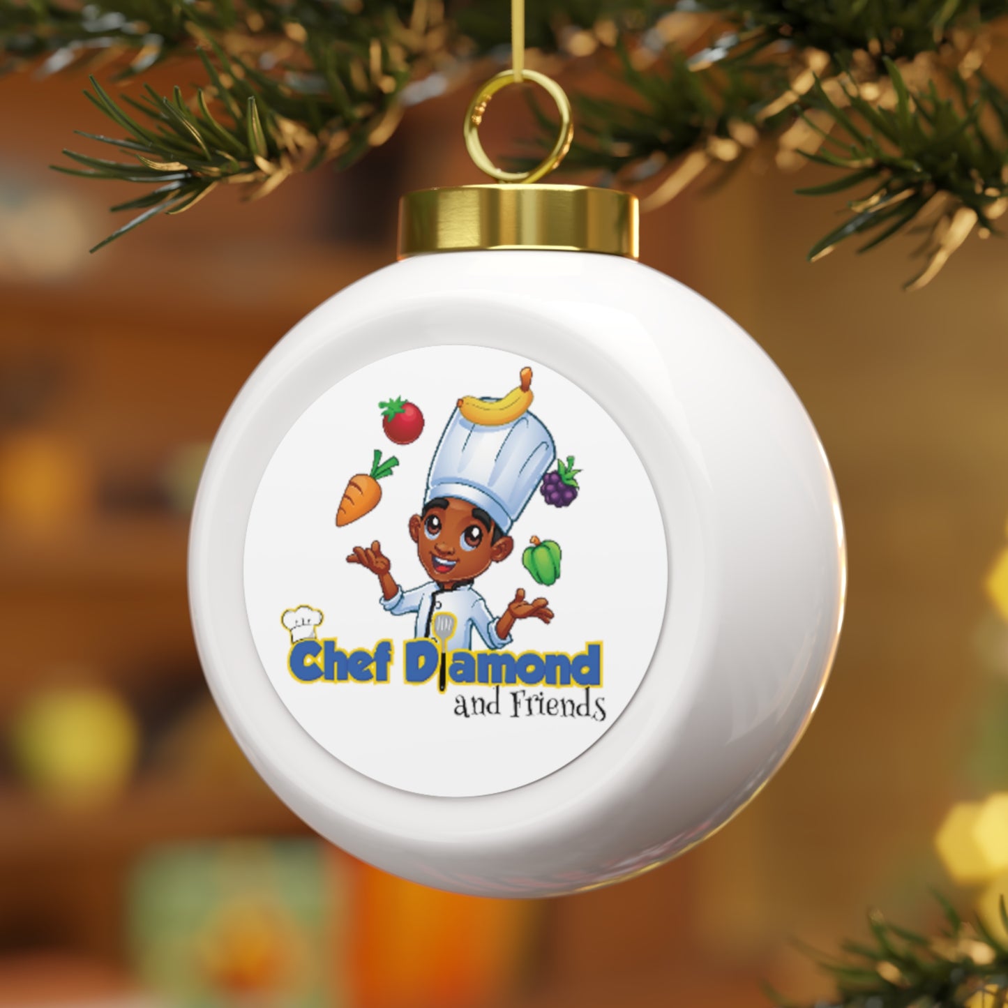 Chef Diamond and Friends Christmas Ball Ornament