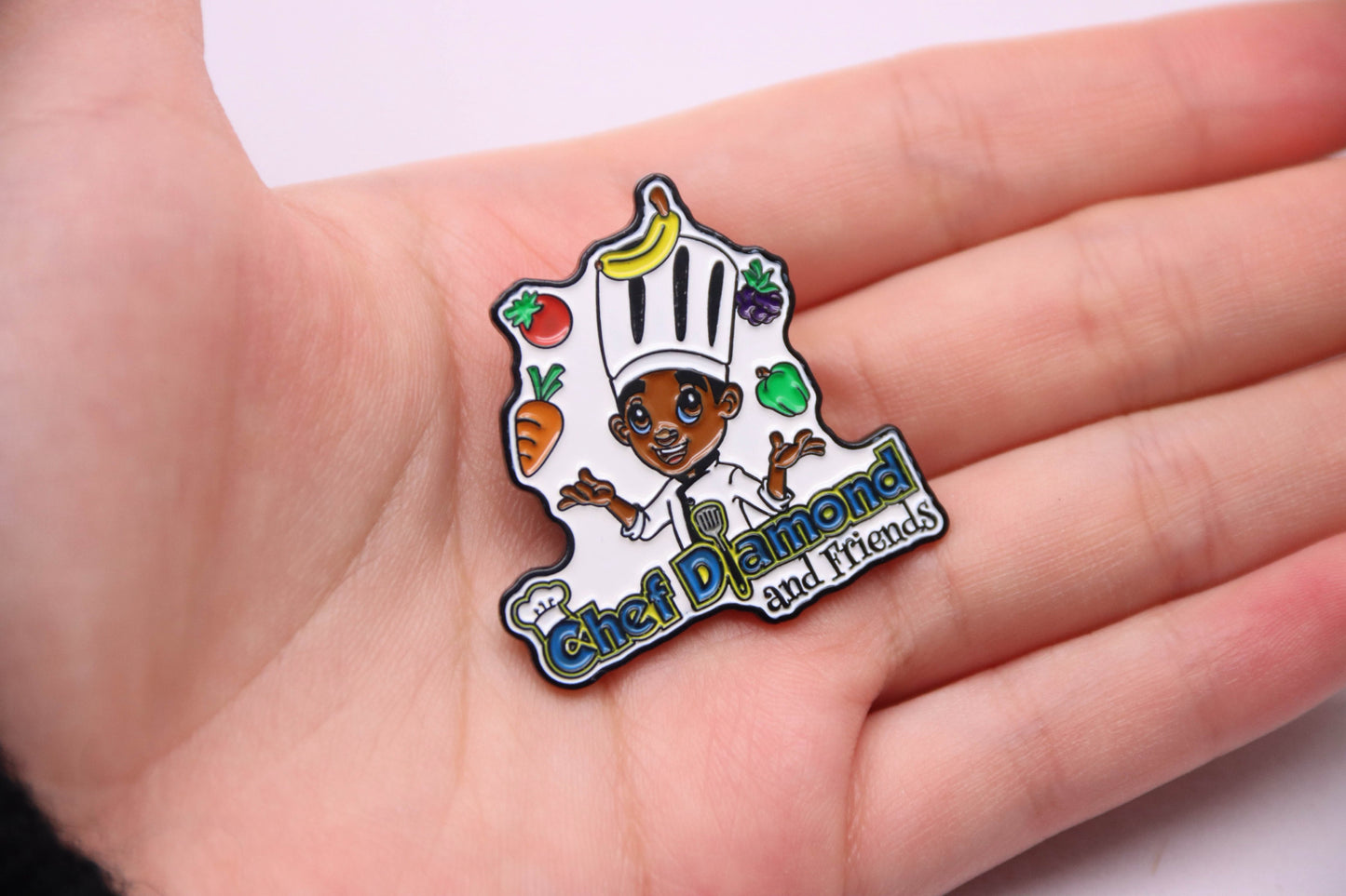 Chef Diamond and Friends Classic Chef with Fruit Pin