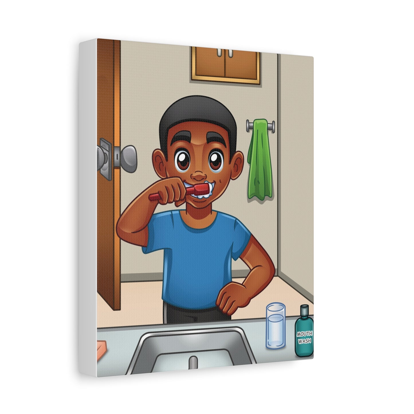 Brush Your Teeth Bathroom Canvas