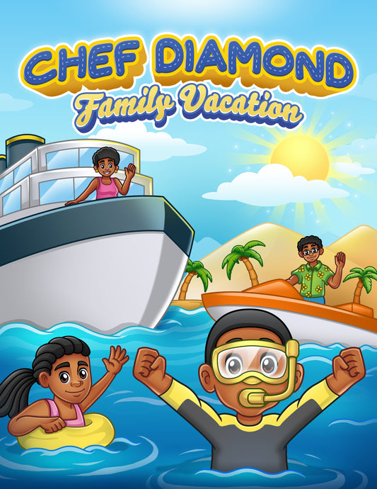 Chef Diamond Family Vacation Coloring Book